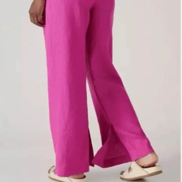 ATHLETA RETREAT WIDE LEG LINEN PANTS PANT RESORT VACATION PINK XXS PETITE - Picture 5 of 15